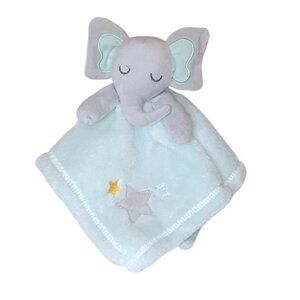 Baby Gear Elephant Stars Soft Fleece Baby Lovey Security Blanket 15" X 14"